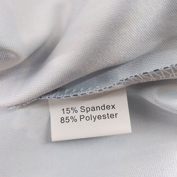 Fortric Dress Womens Size M Blue White Floral Pattern Short Sleeve Zip Back Midi - Picture 6 of 8